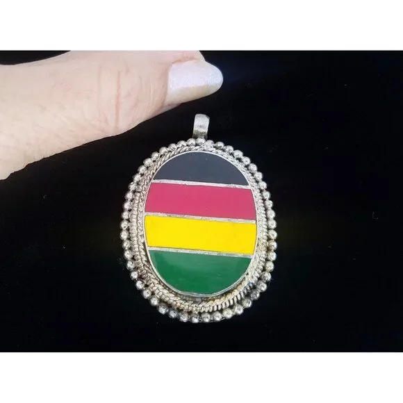 Last One! RASTA pendant charm reggae Bob Marley metal enamel Jamaica - Picture 7 of 8